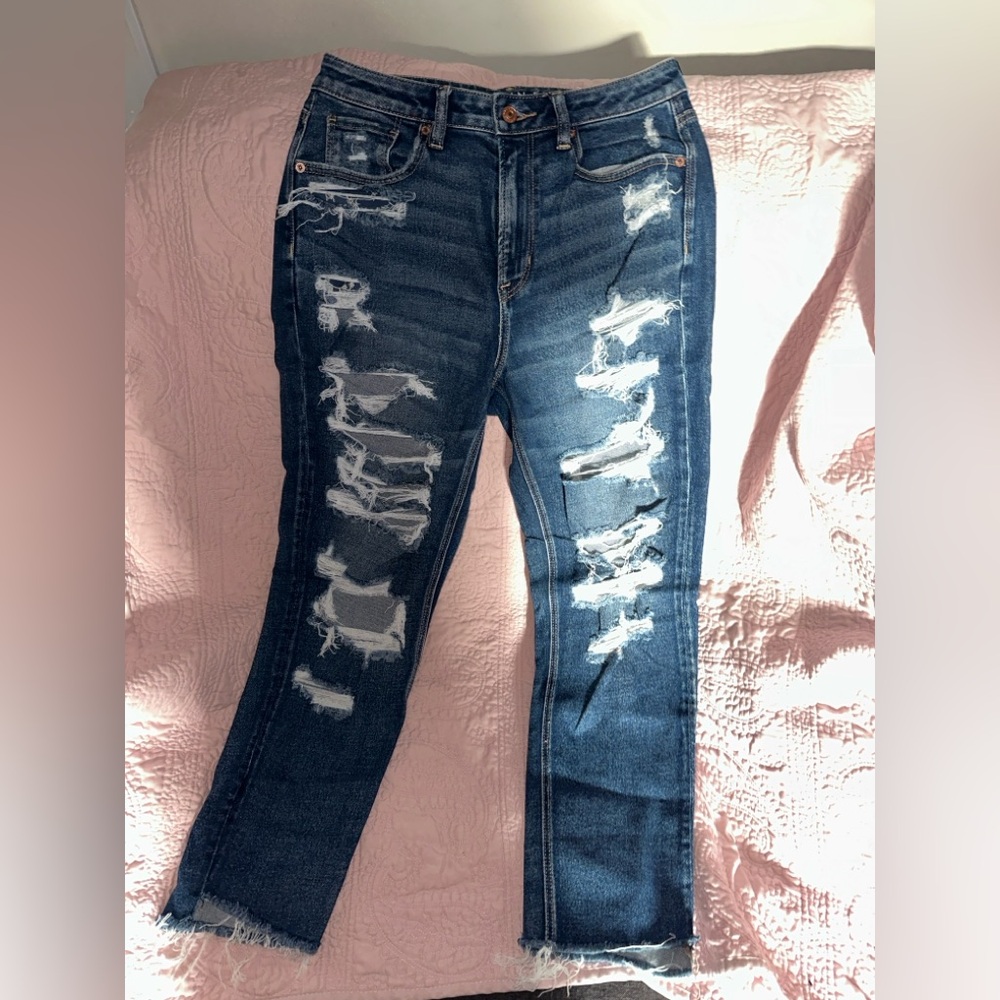 American Eagle Distressed Mom Jeans